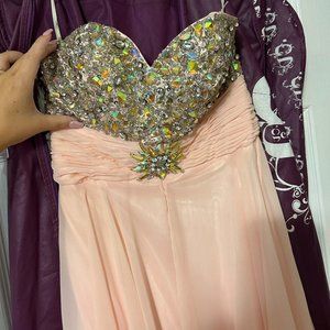 Strapless Pink Formal Dress